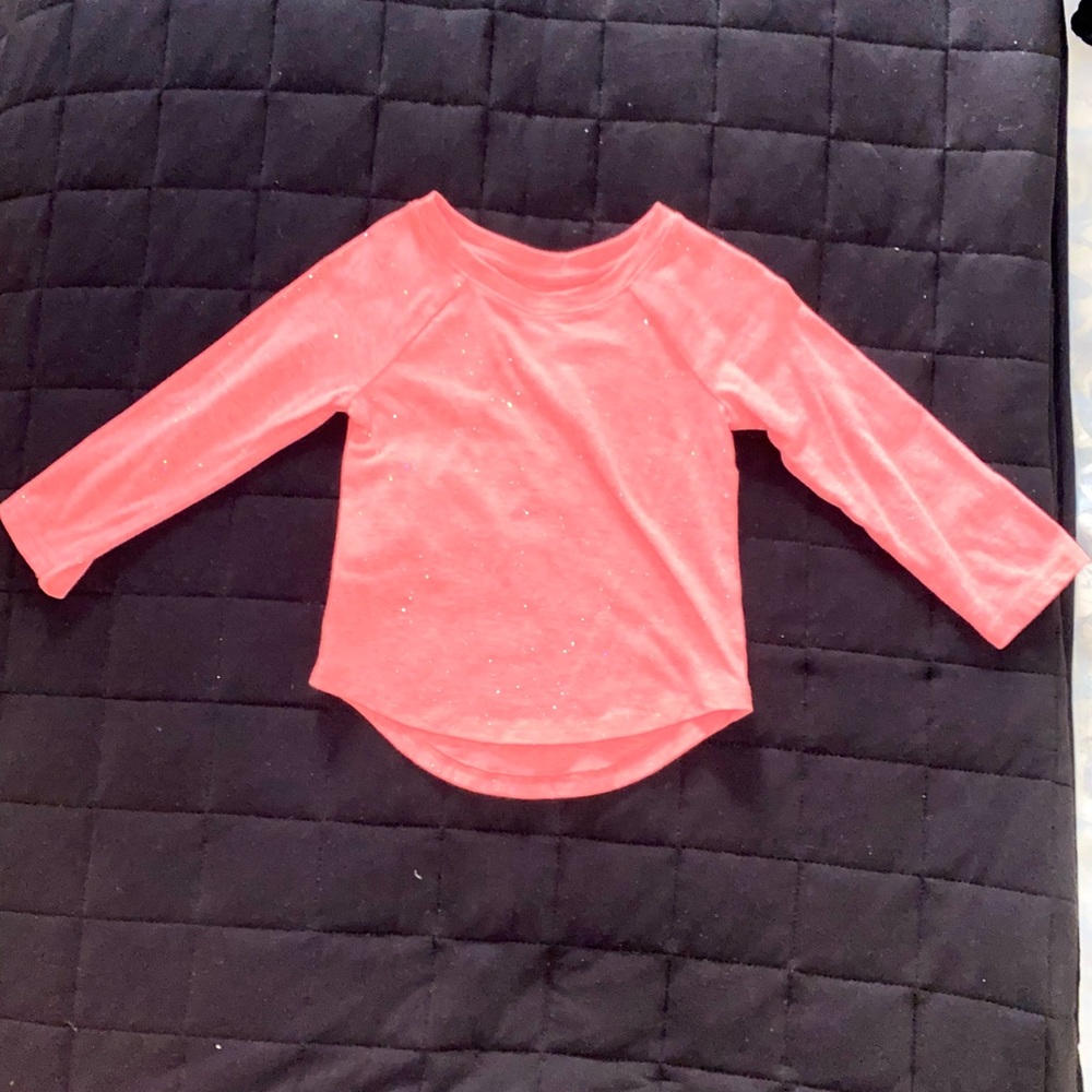 LIKE NEW - CAT & JACK PINK SPARKLY LONG SLEEVE TOP